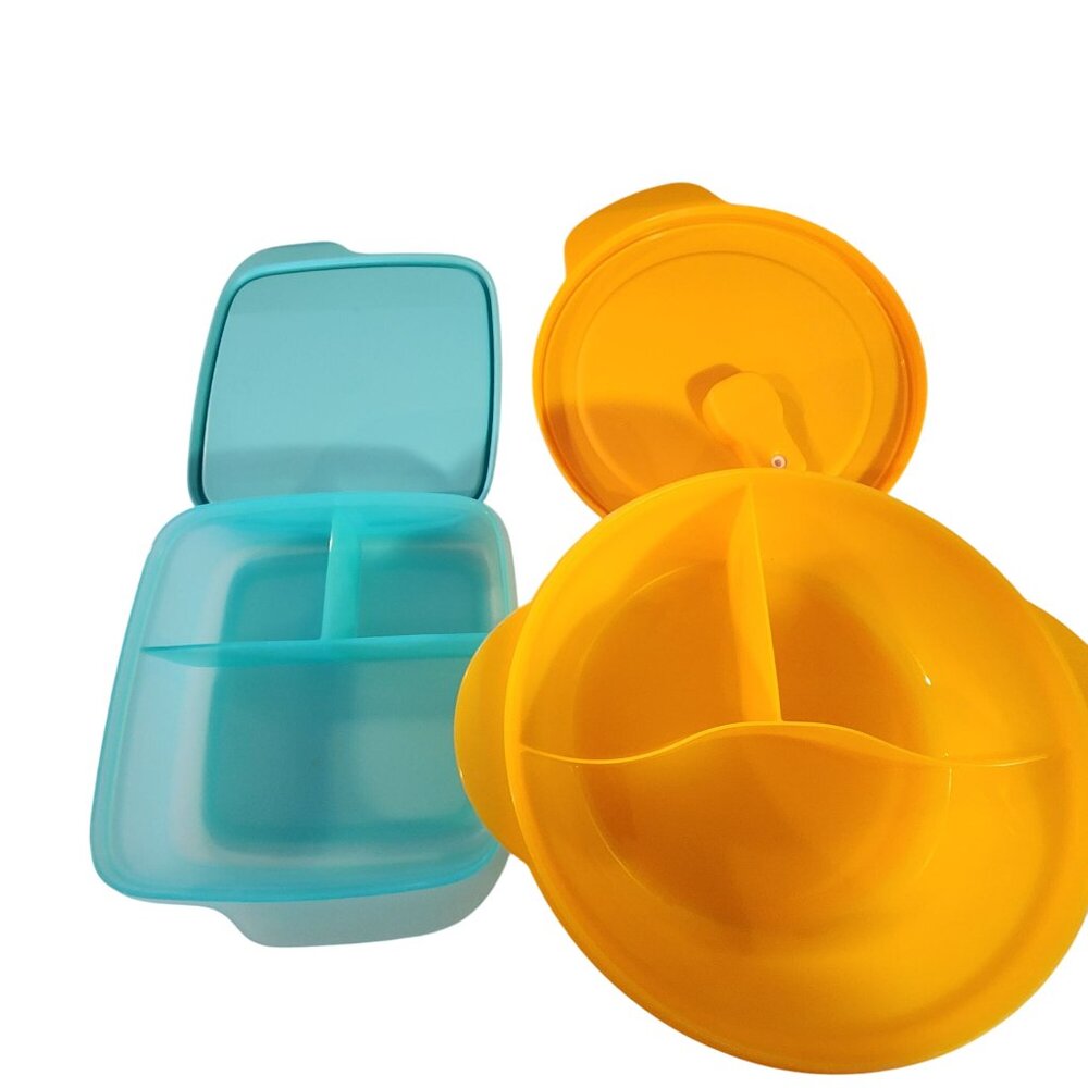 Tupperware Divided Lunch Containers With Lids - Picture 3 of 3